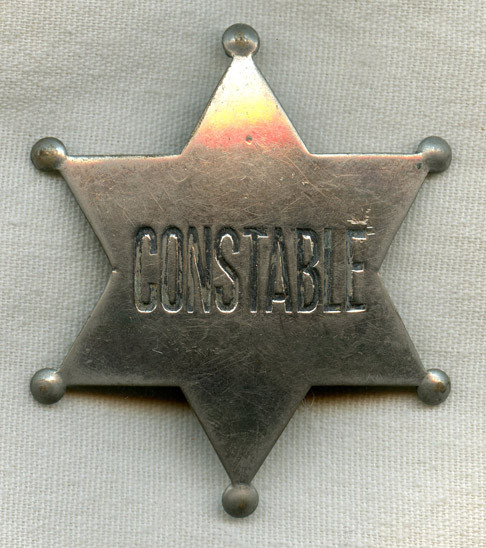 Circa 1900s - 1910s Old West "Stock" Constable 6-Point Stamped Ball Tipped Star Badge